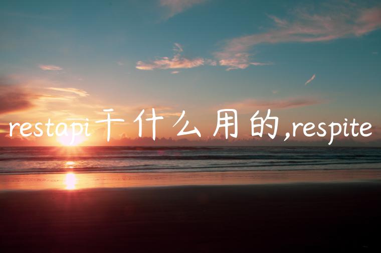 restapi干什么用的,respite