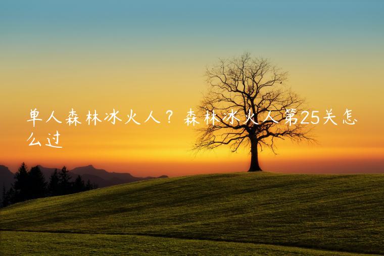 单人森林冰火人？森林冰火人第25关怎么过