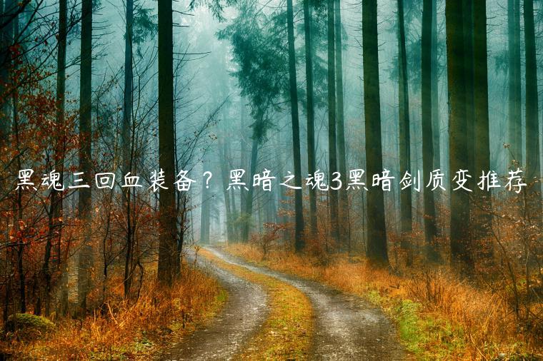 黑魂三回血装备？黑暗之魂3黑暗剑质变推荐