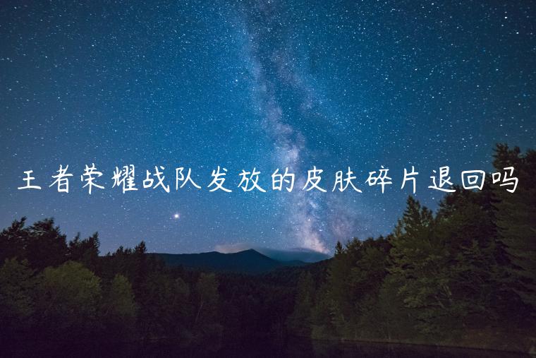 王者荣耀战队发放的皮肤碎片退回吗