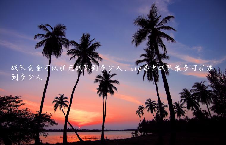 战队资金可以扩充战队到多少人，s18赛季战队最多可扩建到多少人