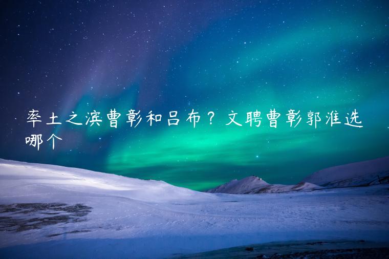 率土之滨曹彰和吕布？文聘曹彰郭淮选哪个
