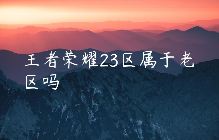 王者荣耀23区属于老区吗