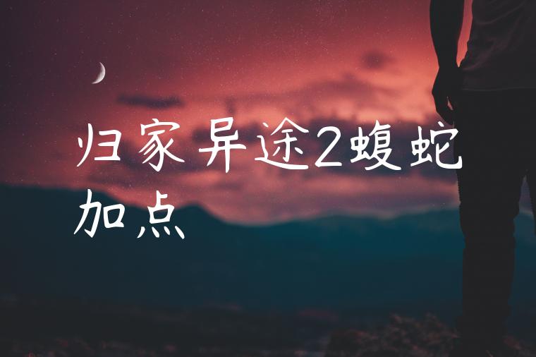 归家异途2蝮蛇加点