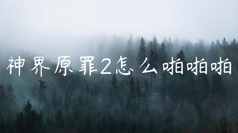 神界原罪2怎么啪啪啪