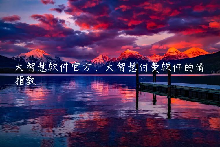大智慧软件官方，大智慧付费软件的请指教