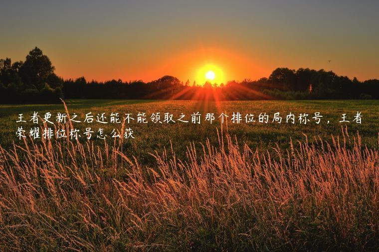 王者更新之后还能不能领取之前那个排位的局内称号，王者荣耀排位称号怎么获