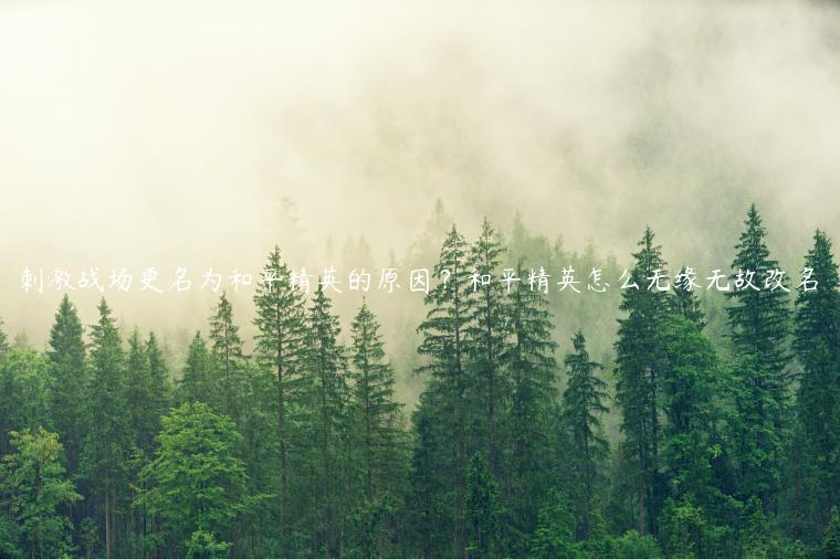 刺激战场更名为和平精英的原因？和平精英怎么无缘无故改名