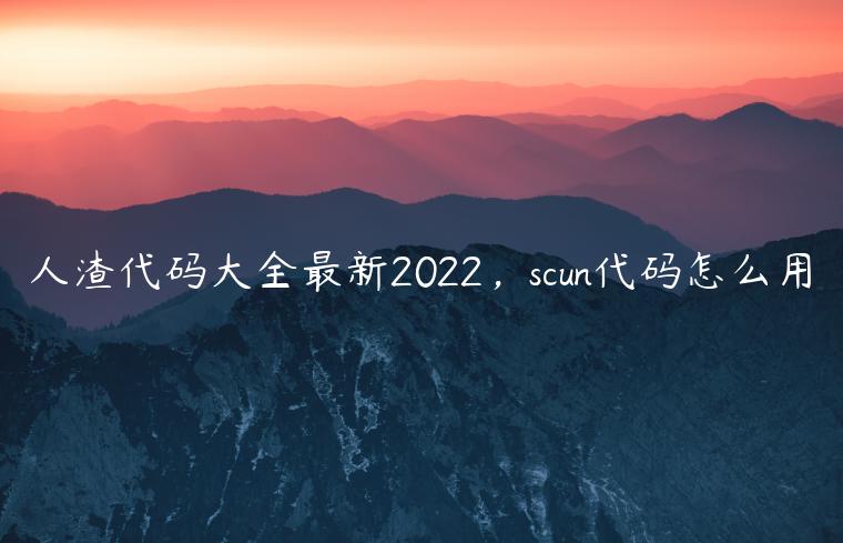 人渣代码大全最新2022，scun代码怎么用