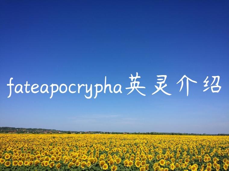 fateapocrypha英灵介绍