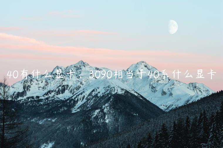 40有什么显卡，3090相当于40系什么显卡