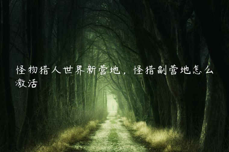 怪物猎人世界新营地，怪猎副营地怎么激活