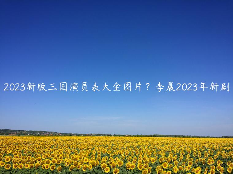 2023新版三国演员表大全图片？李晨2023年新剧