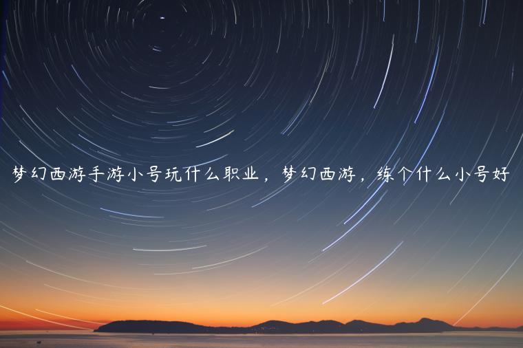 梦幻西游手游小号玩什么职业，梦幻西游，练个什么小号好