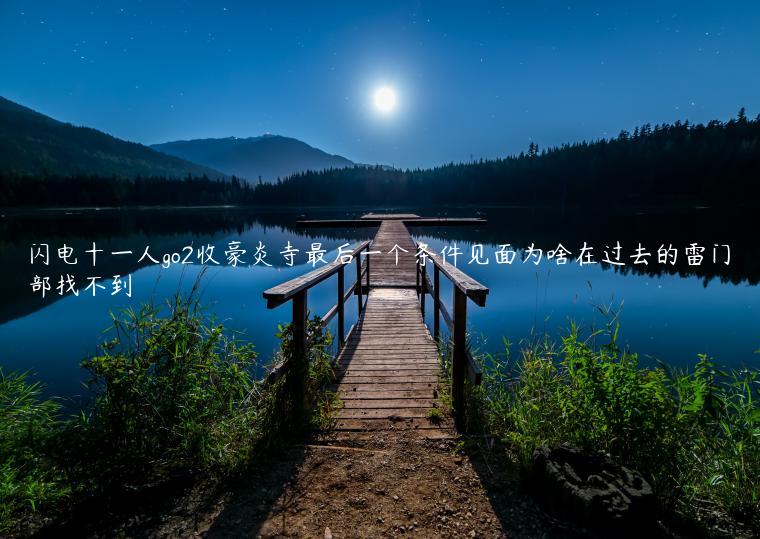闪电十一人go2收豪炎寺最后一个条件见面为啥在过去的雷门部找不到