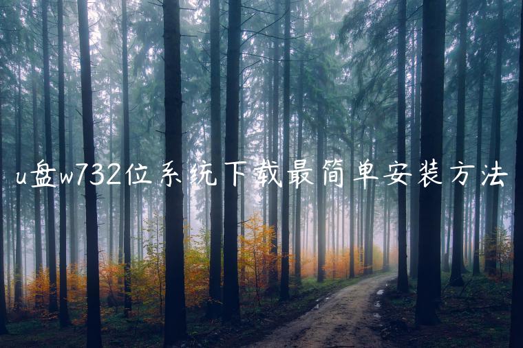 u盘w732位系统下载最简单安装方法