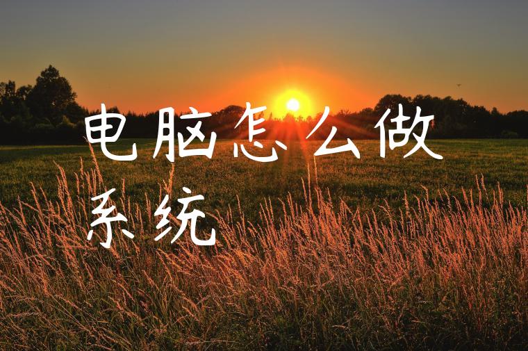 电脑怎么做系统