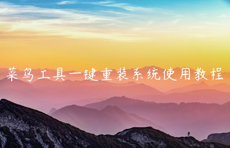 菜鸟工具一键重装系统使用教程