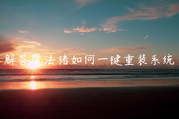 解答魔法猪如何一键重装系统
