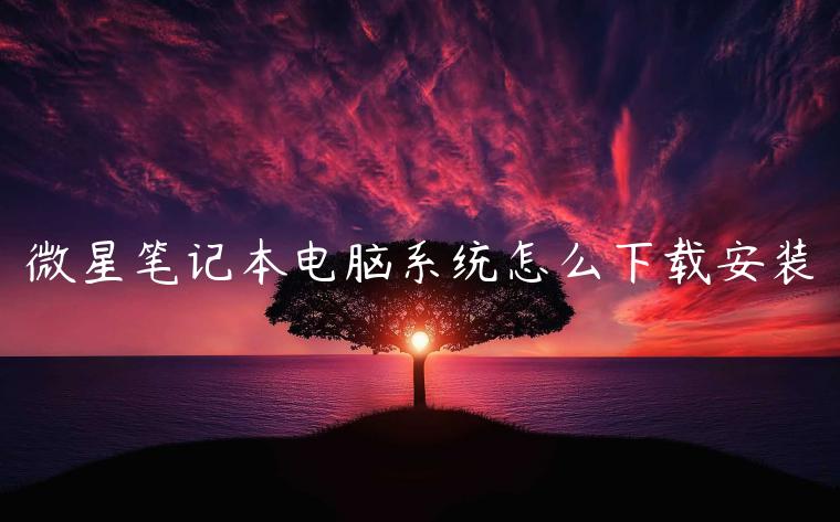 微星笔记本电脑系统怎么下载安装