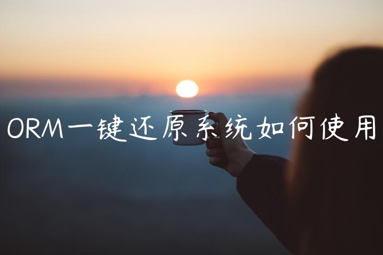 ORM一键还原系统如何使用