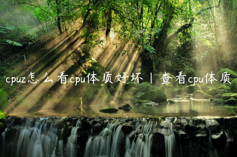 cpuz怎么看cpu体质好坏|查看cpu体质