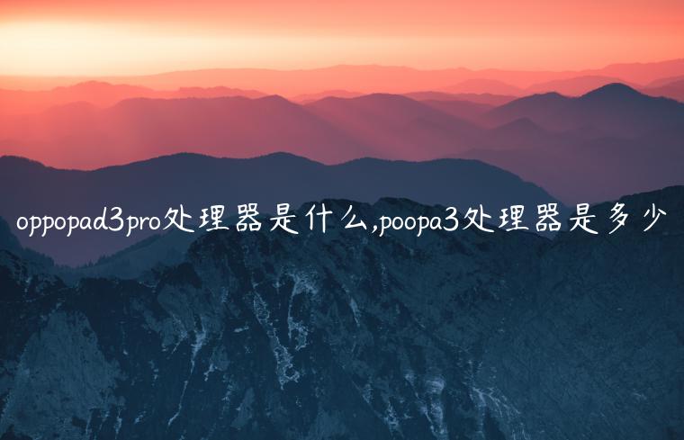 oppopad3pro处理器是什么,poopa3处理器是多少
