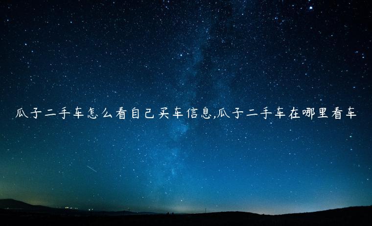 瓜子二手车怎么看自己买车信息,瓜子二手车在哪里看车