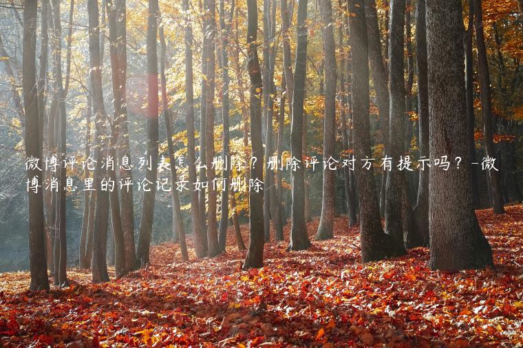 微博评论消息列表怎么删除？删除评论对方有提示吗？-微博消息里的评论记录如何删除