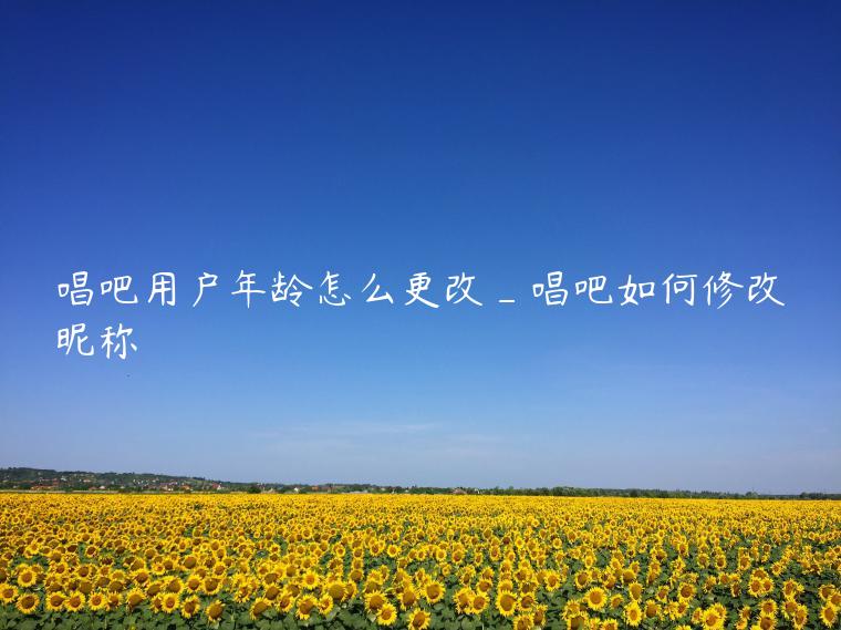 唱吧用户年龄怎么更改_唱吧如何修改昵称