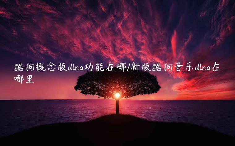 酷狗概念版dlna功能在哪/新版酷狗音乐dlna在哪里