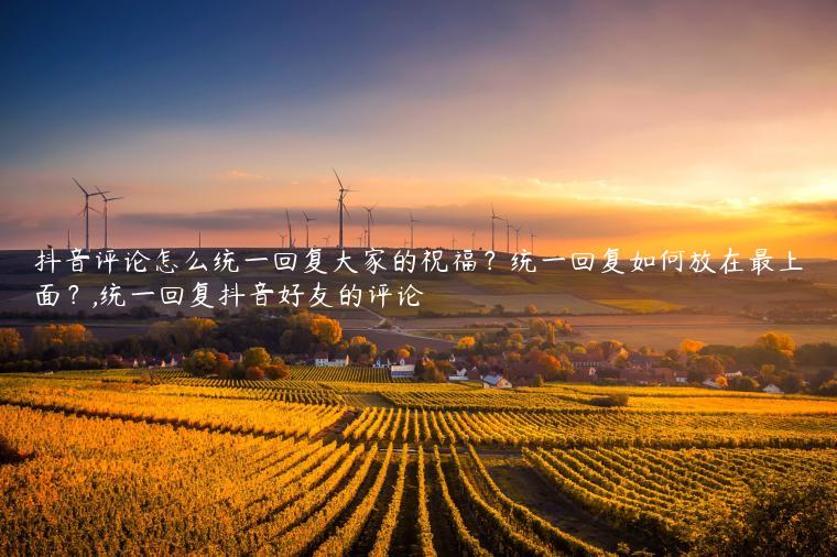 抖音评论怎么统一回复大家的祝福？统一回复如何放在最上面？,统一回复抖音好友的评论