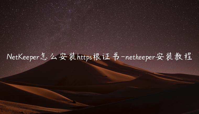 NetKeeper怎么安装https根证书-netkeeper安装教程