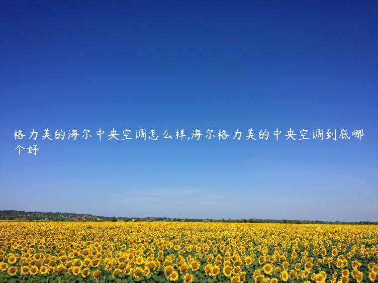 格力美的海尔中央空调怎么样,海尔格力美的中央空调到底哪个好