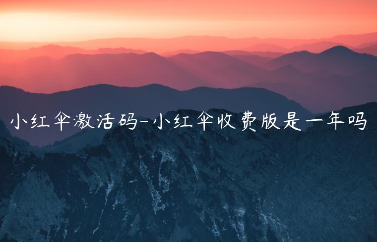 小红伞激活码-小红伞收费版是一年吗