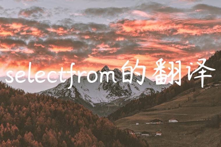 selectfrom的翻译