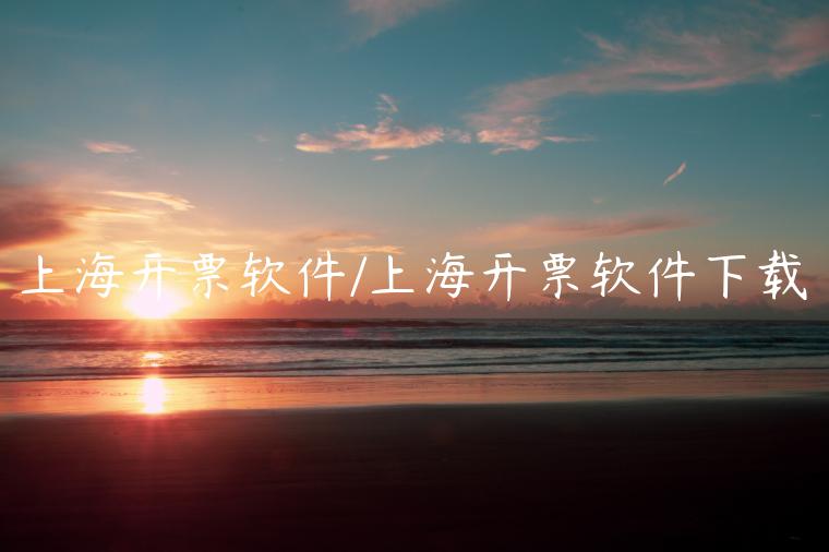 上海开票软件/上海开票软件下载