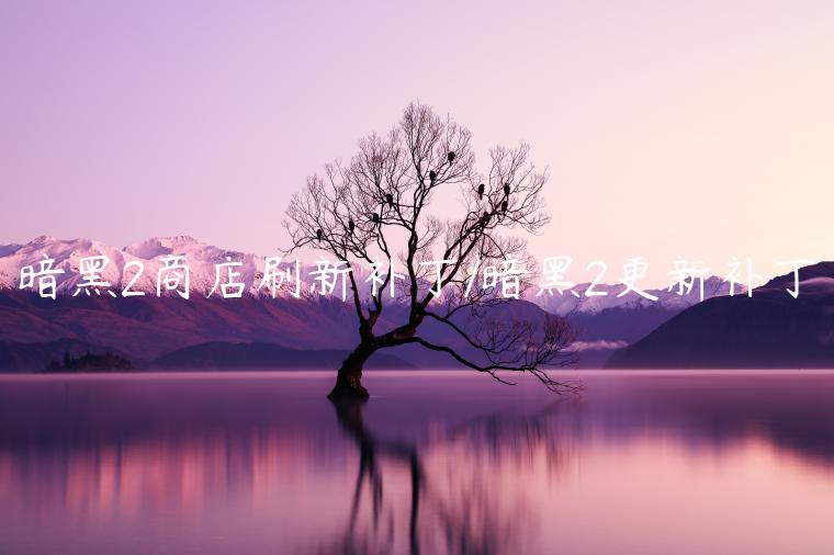 暗黑2商店刷新补丁/暗黑2更新补丁