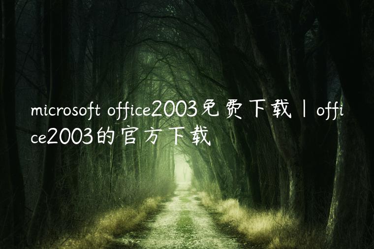 microsoft office2003免费下载|office2003的官方下载