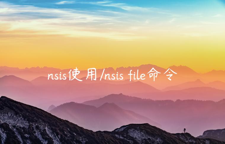 nsis使用/nsis file命令