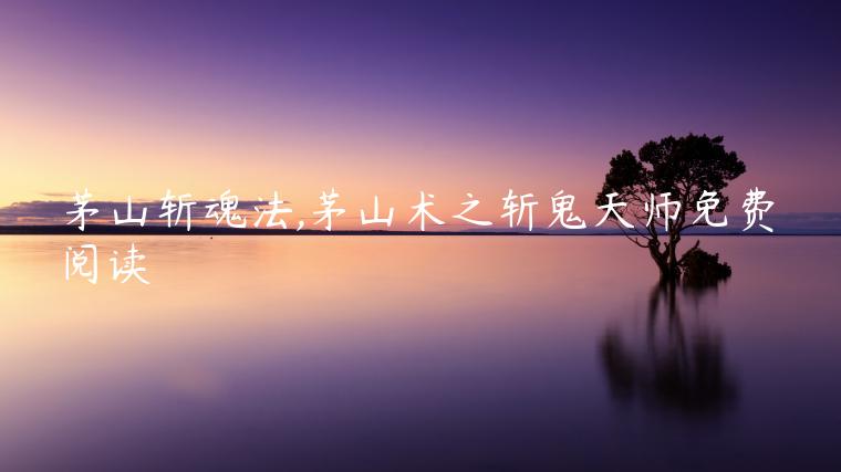 茅山斩魂法,茅山术之斩鬼天师免费阅读