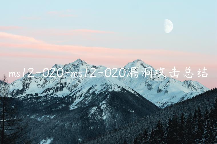 ms12-020-ms12-020漏洞攻击总结