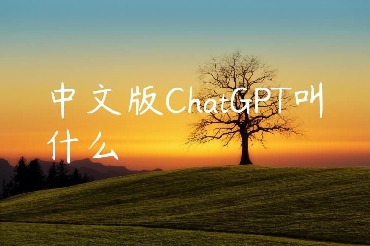 中文版ChatGPT叫什么