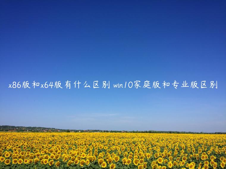 x86版和x64版有什么区别 win10家庭版和专业版区别