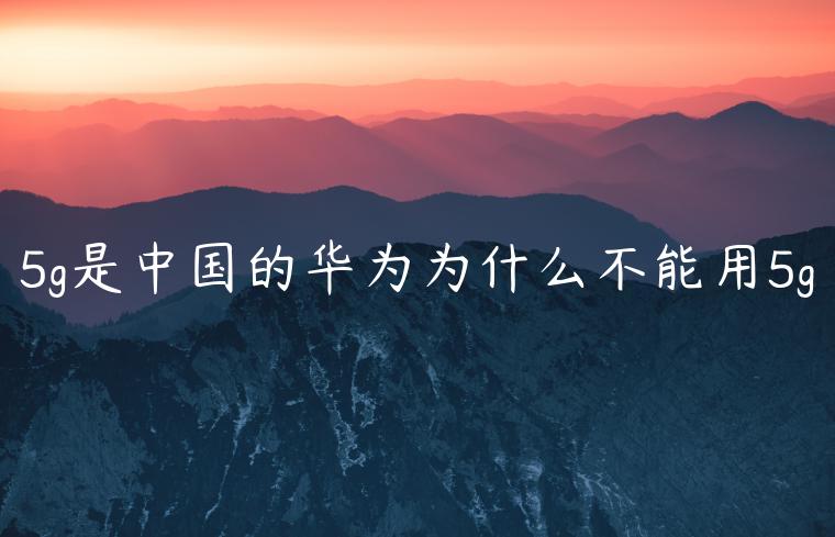 5g是中国的华为为什么不能用5g